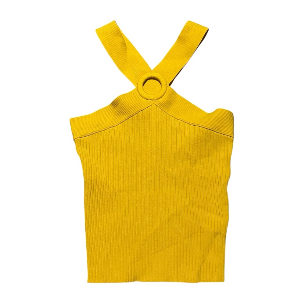 Sandro tank top
Mustard yellow ribbed halter style top